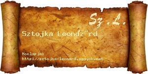 Sztojka Leonárd névjegykártya