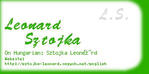 leonard sztojka business card